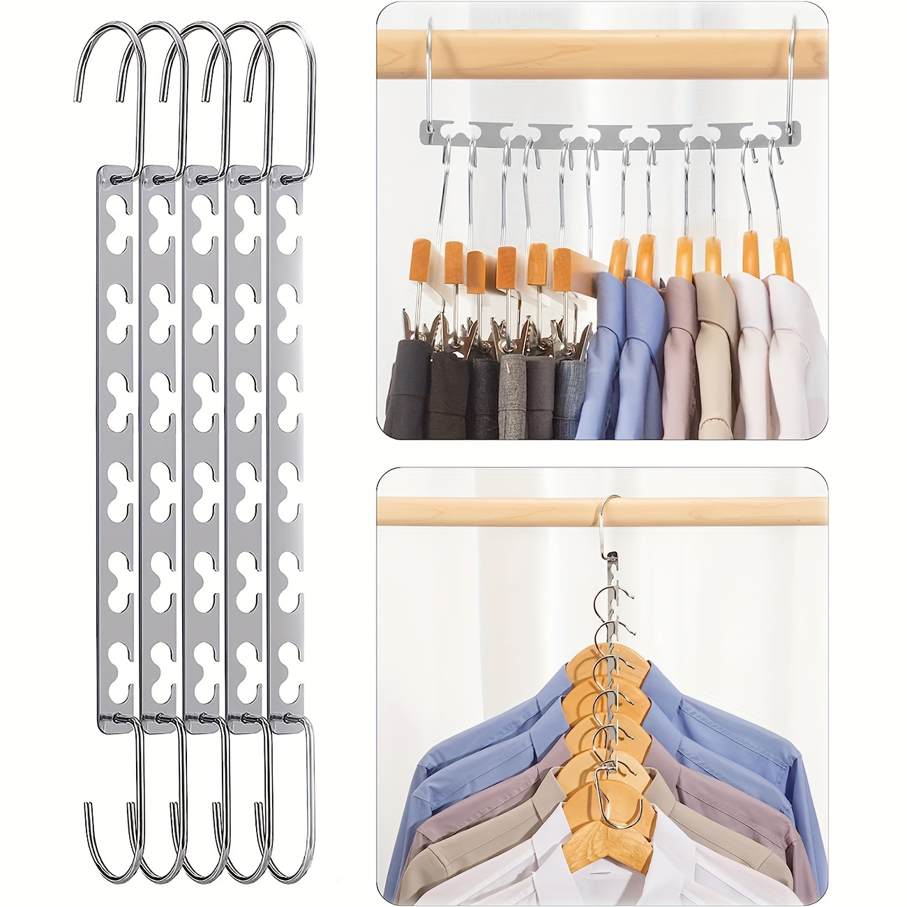 120pcs Clothes Hanger Connector Hooks Closet Hangers Organizer Space Saving  Clip