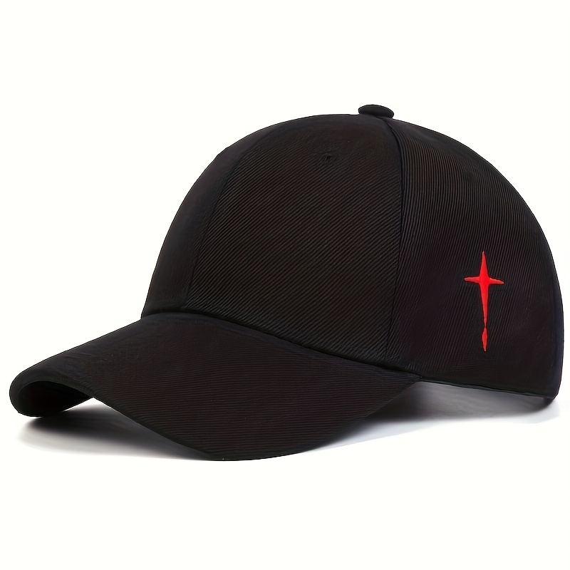 Sky Blue Preppy geometric-pattern Baseball Baseball Hat, Dad Hats, Men's 1pc Cross Adjustable Casual Style Summer Hat,Casual,Temu