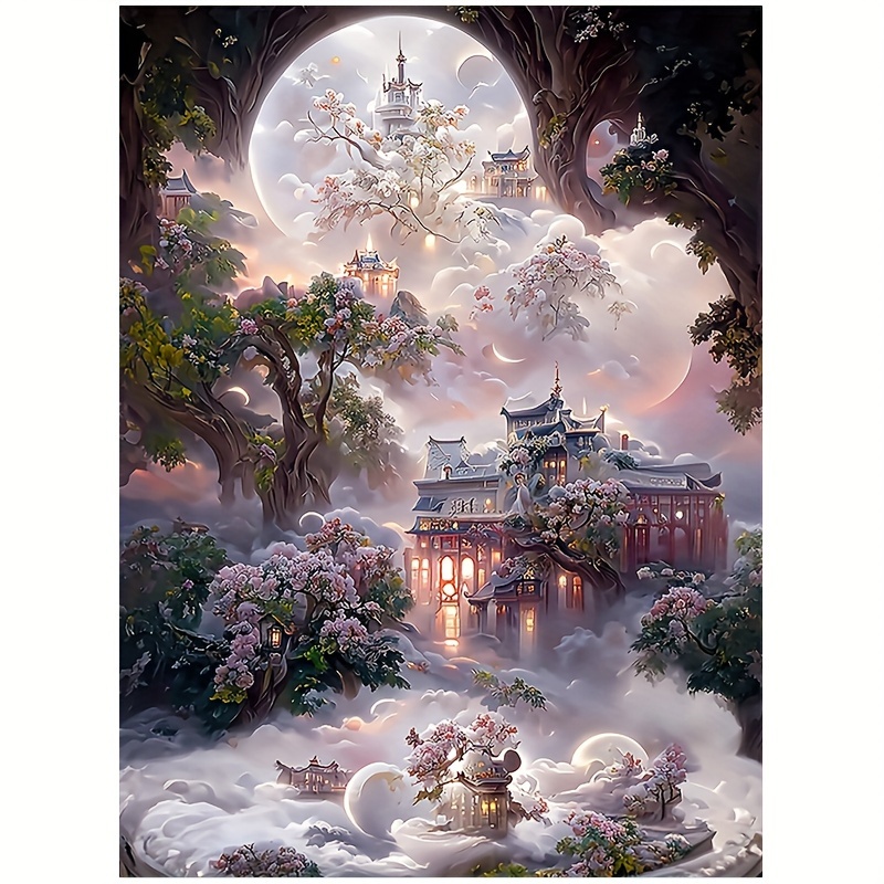 Suitable 5d Diy Large Diamond Painting Kit (11.8x15.7in/30x40cm), Scenery  Round Full Diamond Art Kit Picture Digital Kit For Home Wall Decor Gift