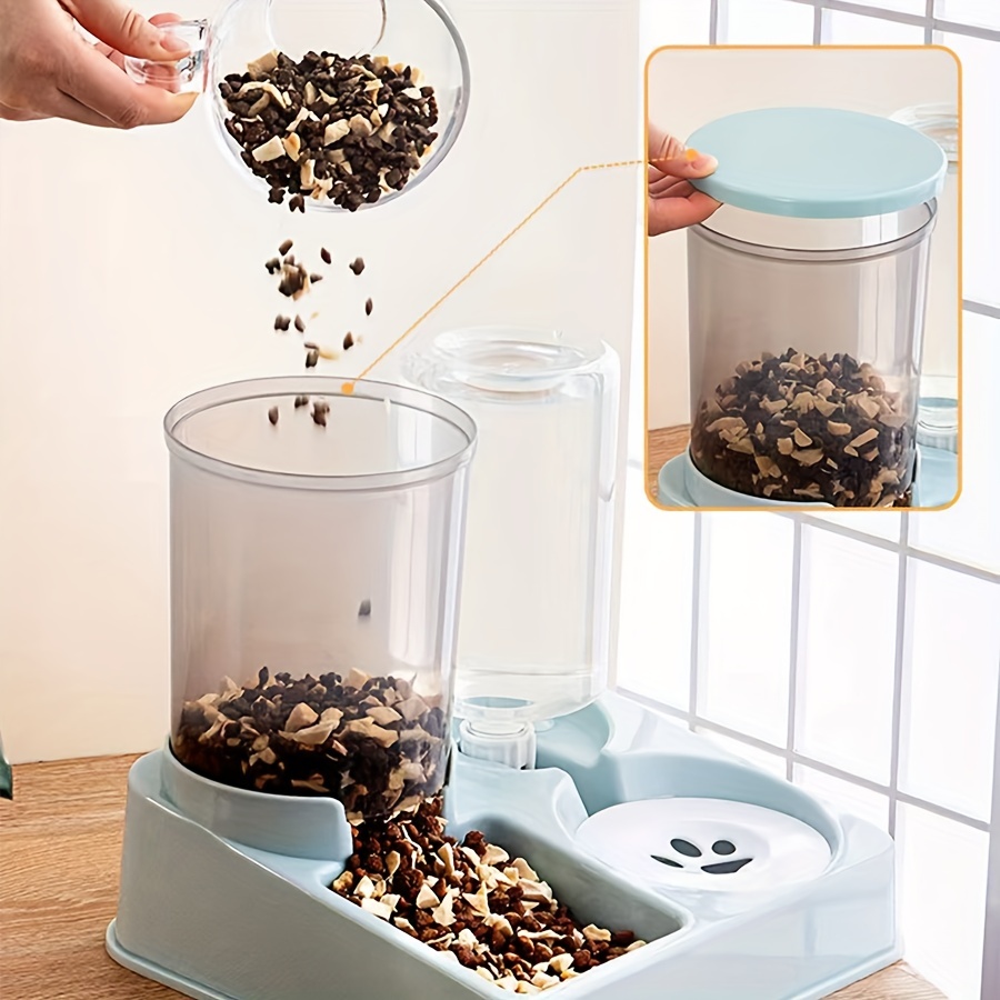 2 In 1 Tilted Automatic Cat Feeder Water Dispenser Set