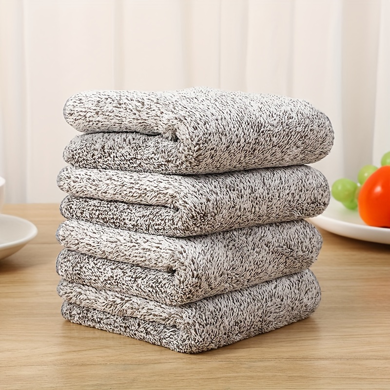 BAMBOO CHARCOAL DISH Towel Fine Fiber Dish Cloth Kitchen Rag
