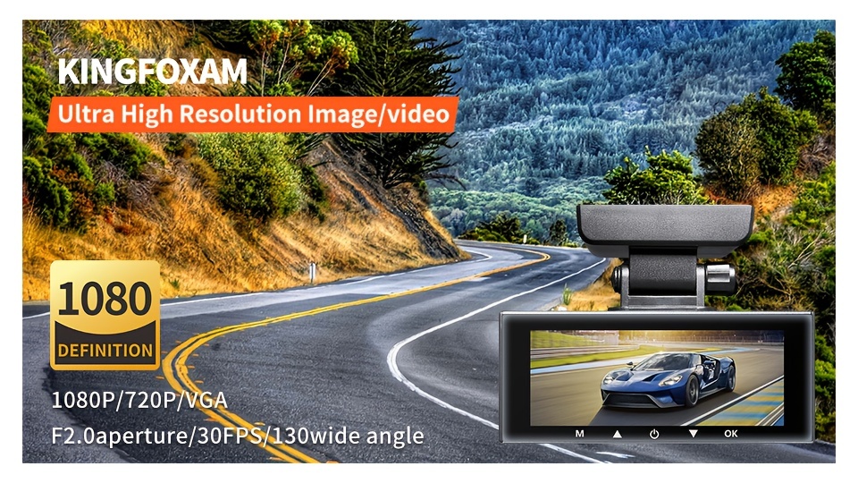 Dash Cam A1 Con DualLens1080P VGA 3.16''IPS HD LoopRecord - Temu