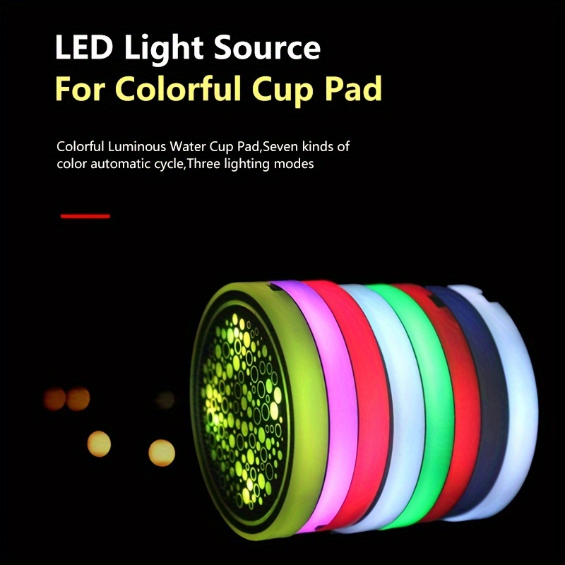 Car Light emitting Cup Coasters Colorful Sensing Led Lights - Temu