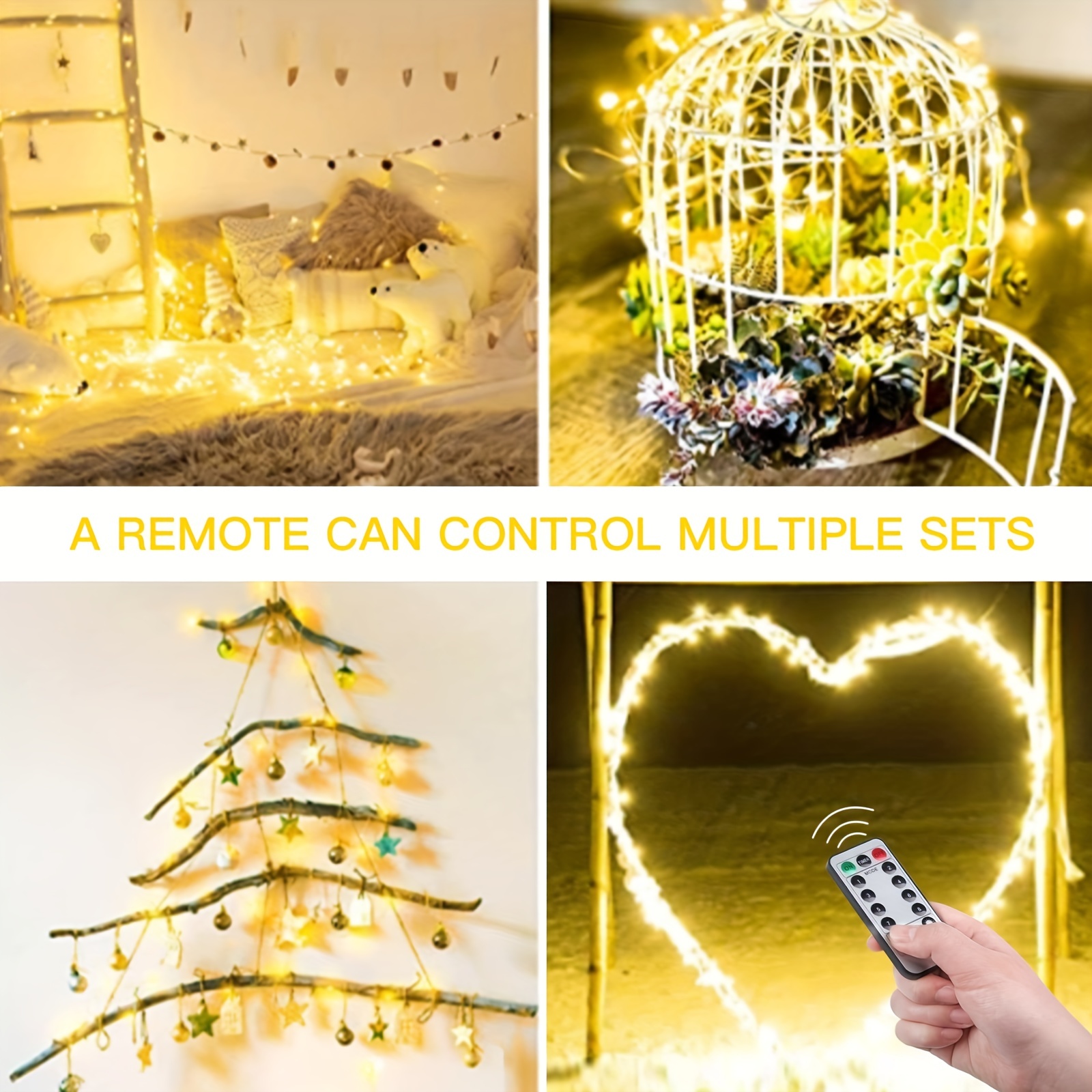 100led Fairy Lights Battery Operated With Remote Control - Temu