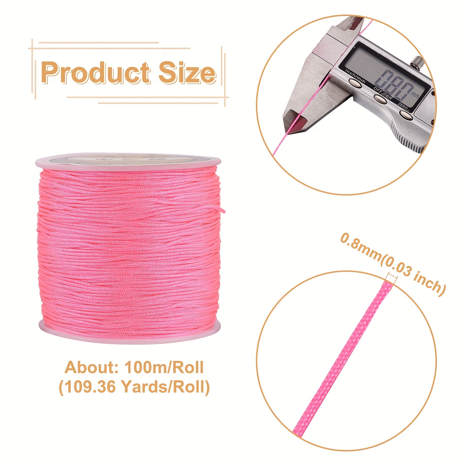 109yards Color Nylon Thread Chinese Knotting Cord Diy - Temu