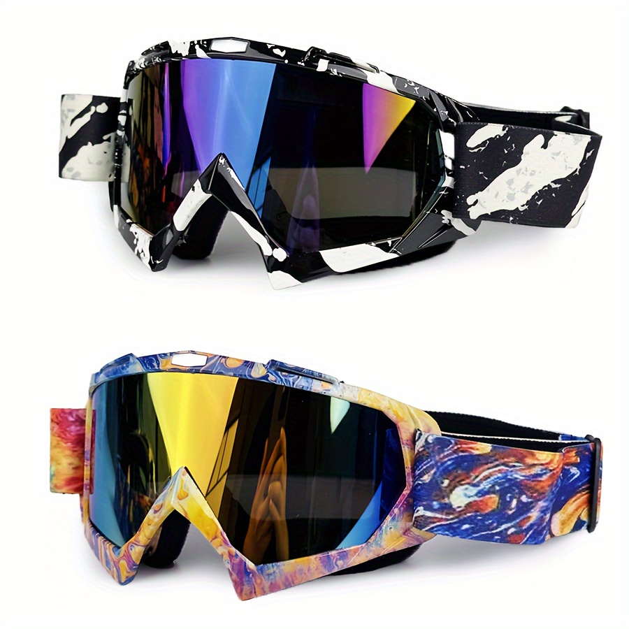 Paquete de 2 gafas de motocross, gafas de motocross, gafas de cuatrimoto,  protección UV, gafas de carreras antivaho para hombres, mujeres y jóvenes