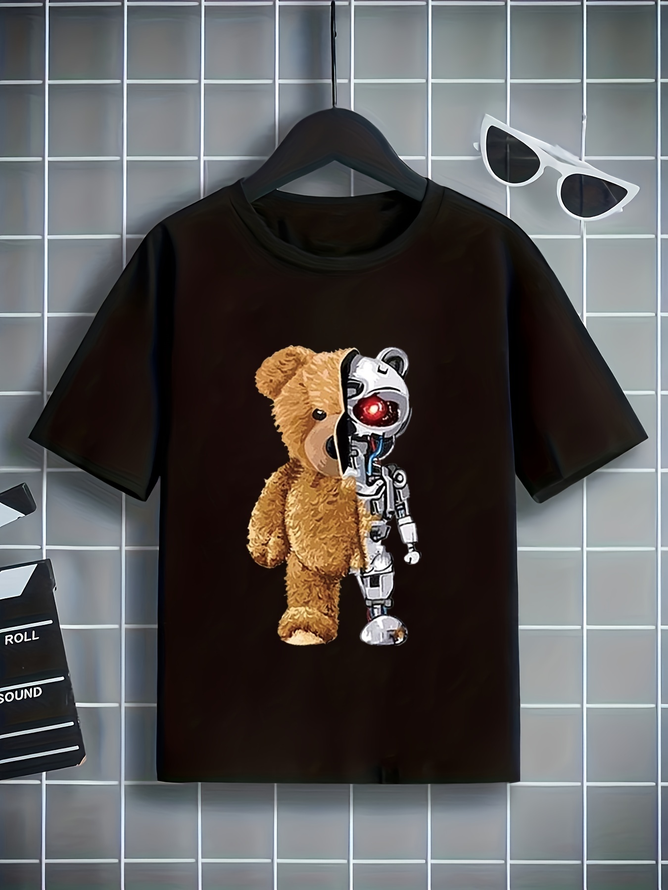  Lindo oso de peluche jugando baloncesto manga larga camiseta :  Deportes y Actividades al Aire Libre