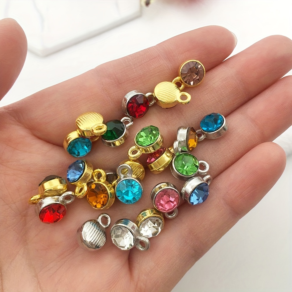 Crystal Birthstone Pendants With Open Jump Ring