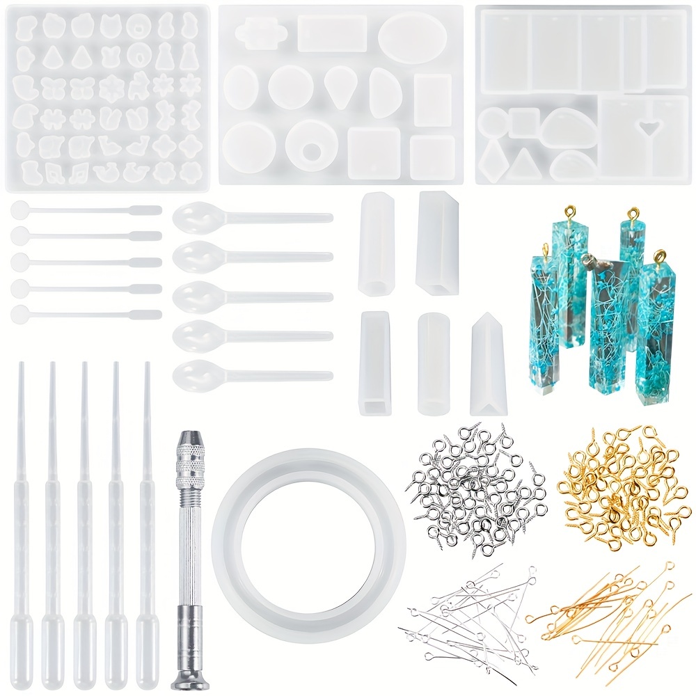 DIY Resin Jewelry Making Kit with Findings, Molds, Tools, and Glitter