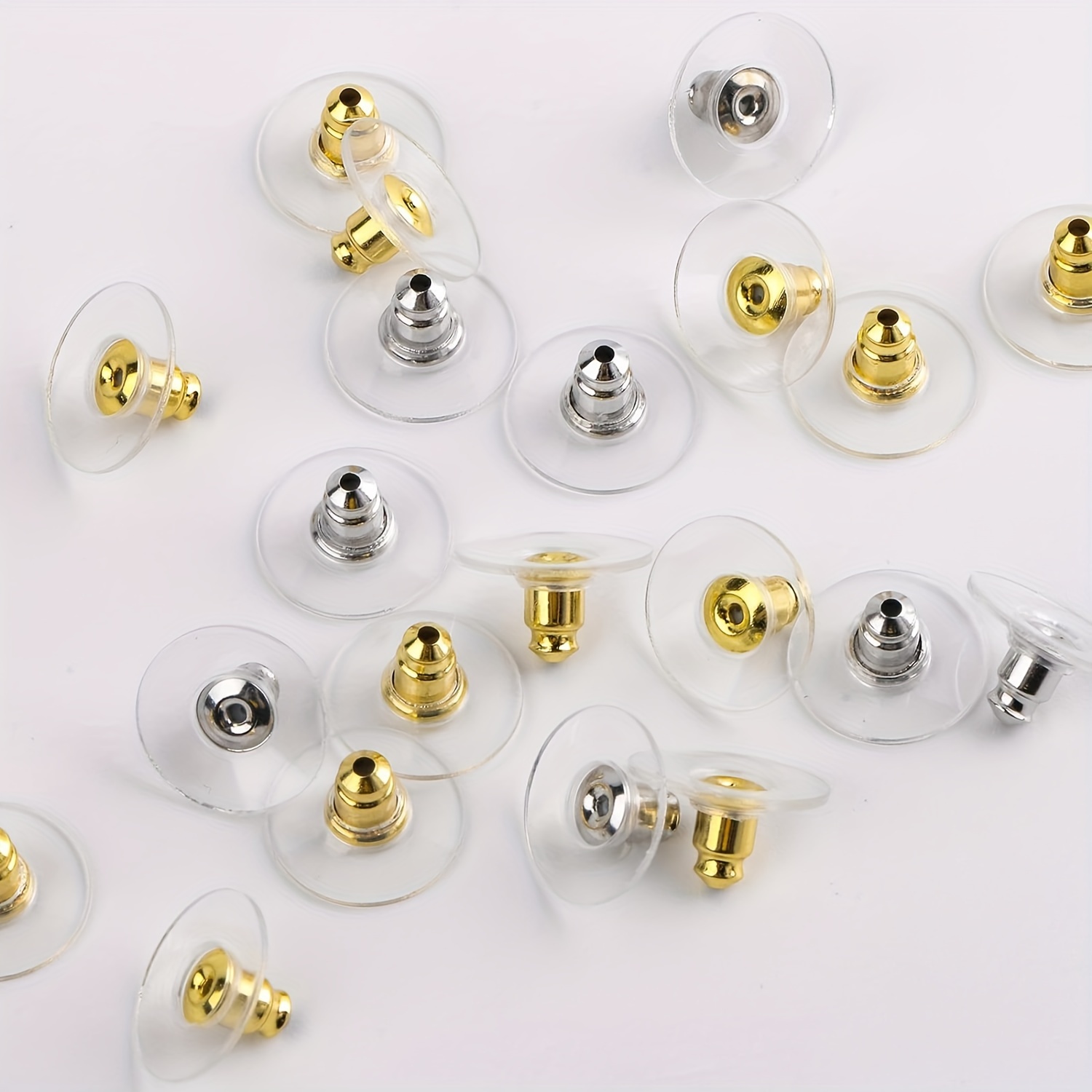Bullet Clutch Earring Backs for Studs with Pad Rubber Earring