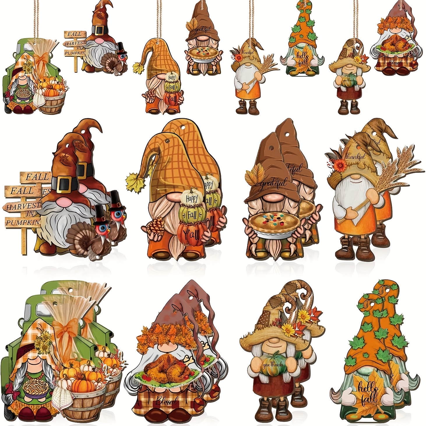 happy Thanks Giving Watercolor Dwarf Gnome - Temu