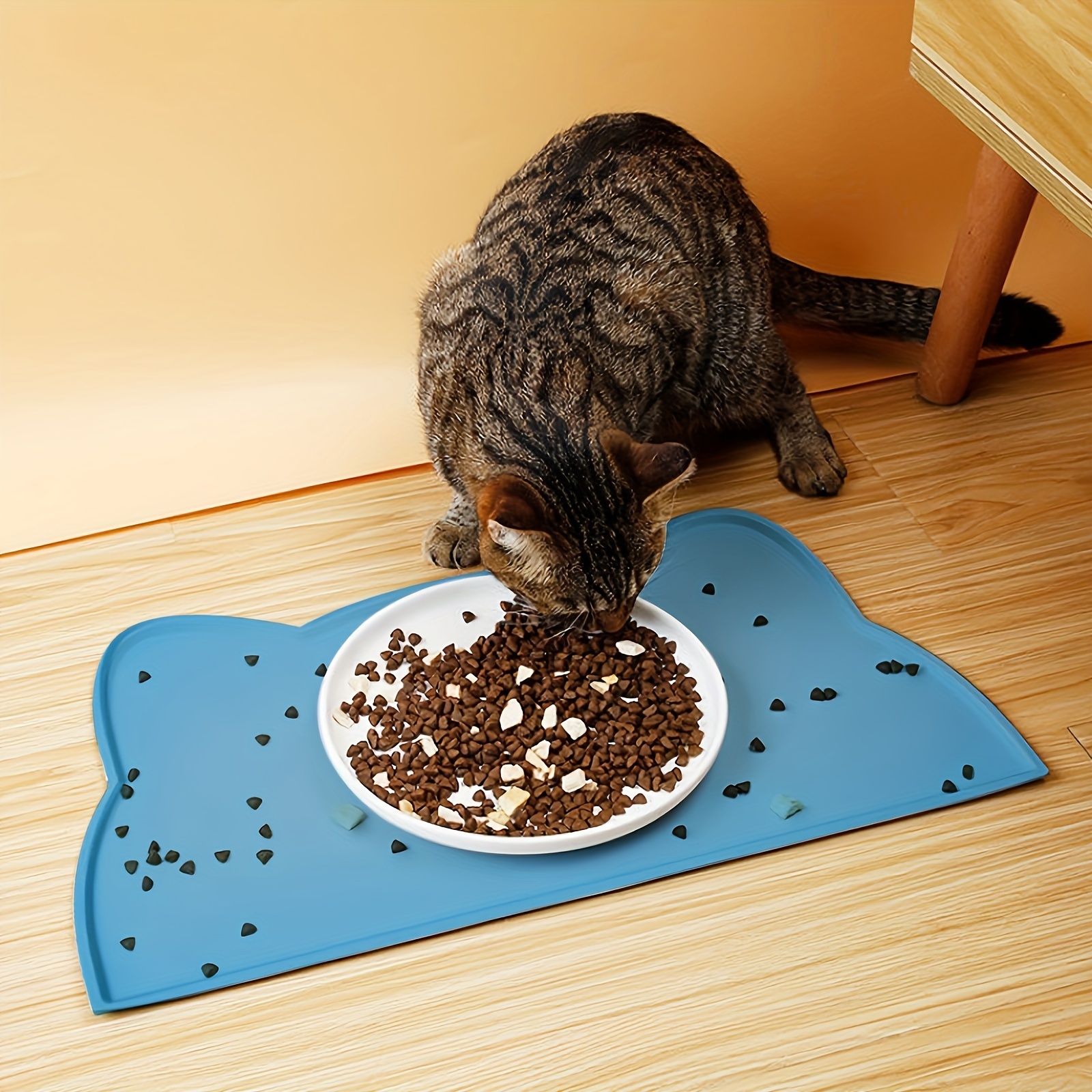 1pc Non-Slip Waterproof Dog Feeding Mat No Spill Anti-Overflow Dog Bowl Mat  Pet Placemat