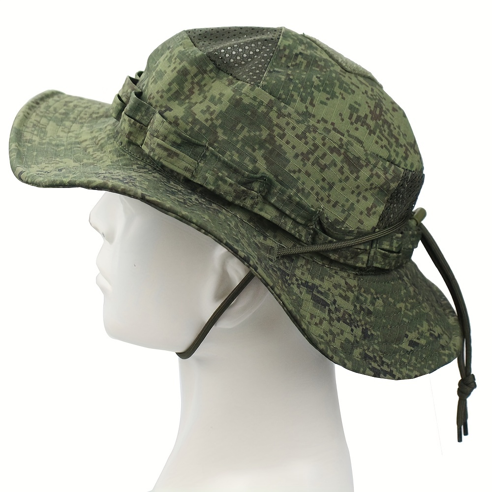 New Tactical Camouflage Breathable Sunscreen Bucket Hat, Fishing Hat, Suitable for Outdoor Mountaineering, Fishing,Multicam,Temu