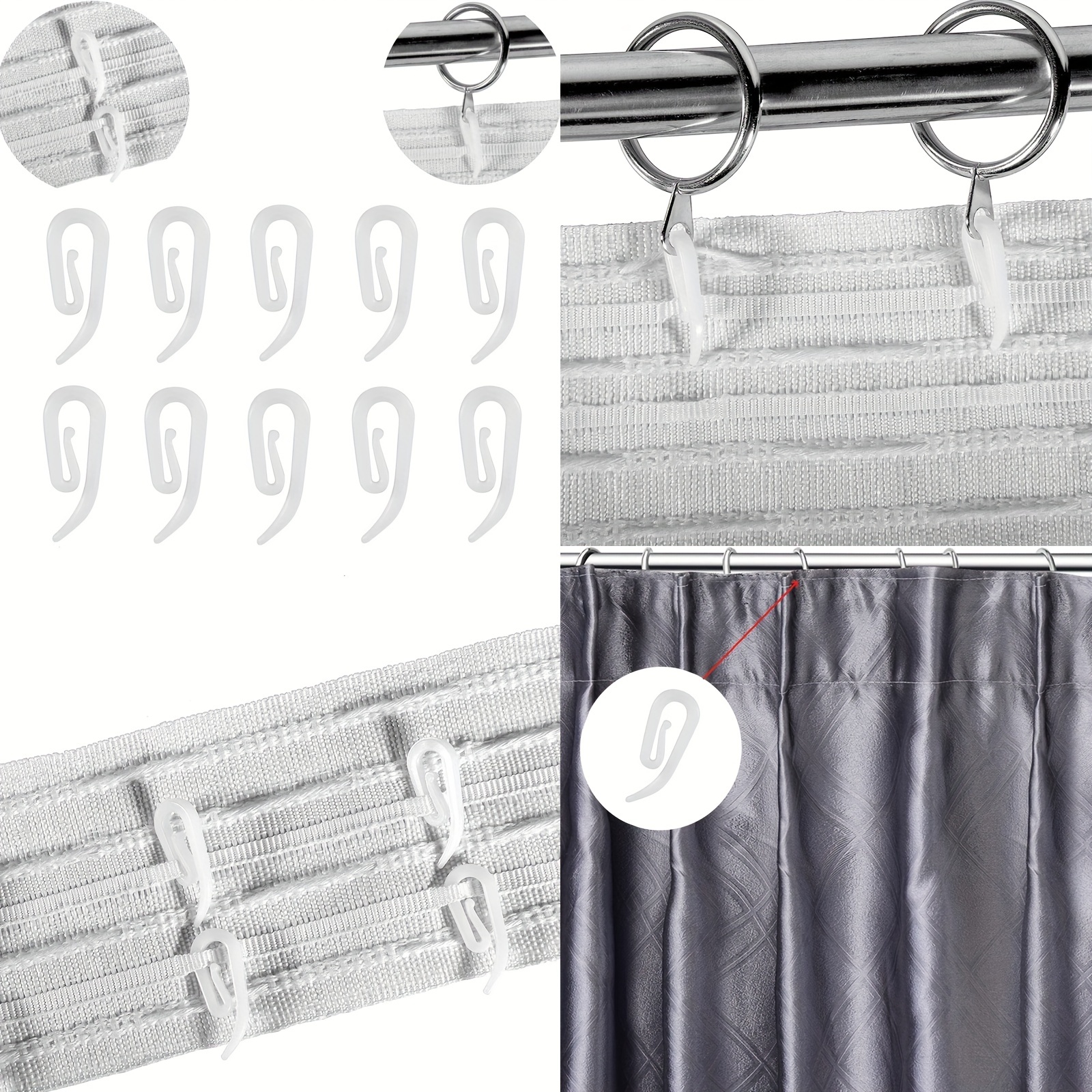 Shower Curtain Hooks Shower Rings Curtain Double Glide - Temu Poland