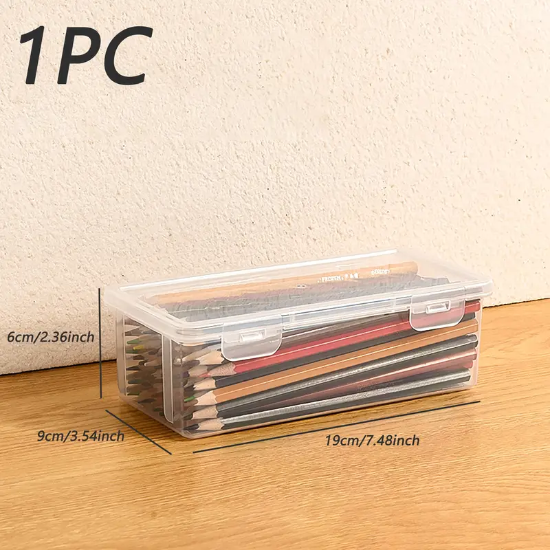 Transparent Storage Box Pencil Case Pen Bag - Temu