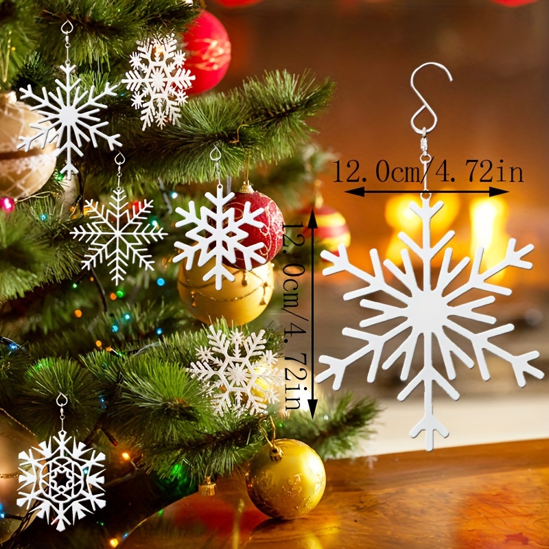12/24pcs Christmas Snowflakes Decorations Xmas Tree Party Window Ornaments