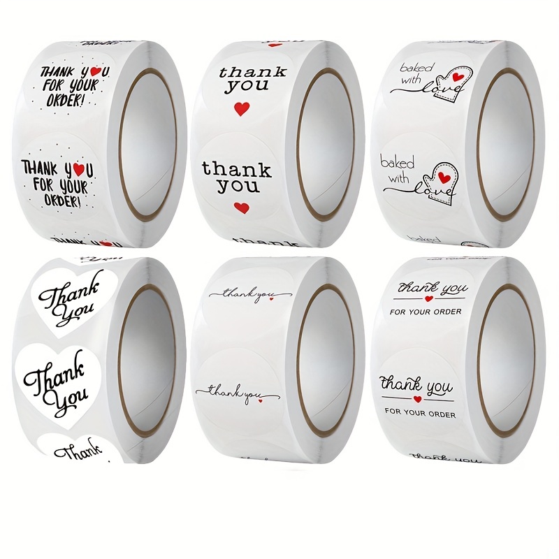 500 Thank You Stickers Baking Bread Cake Round Decorative Envelope Gift Label