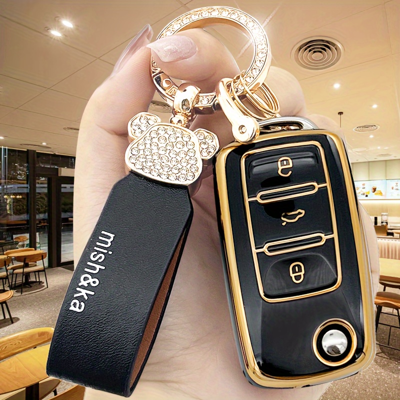 Key Fob Cover With Faux Leather Keychain, Soft TPU Key Case For Suzuki New  Yulan Alto, Protective Case For Jimny, Key Case For Skype SX4