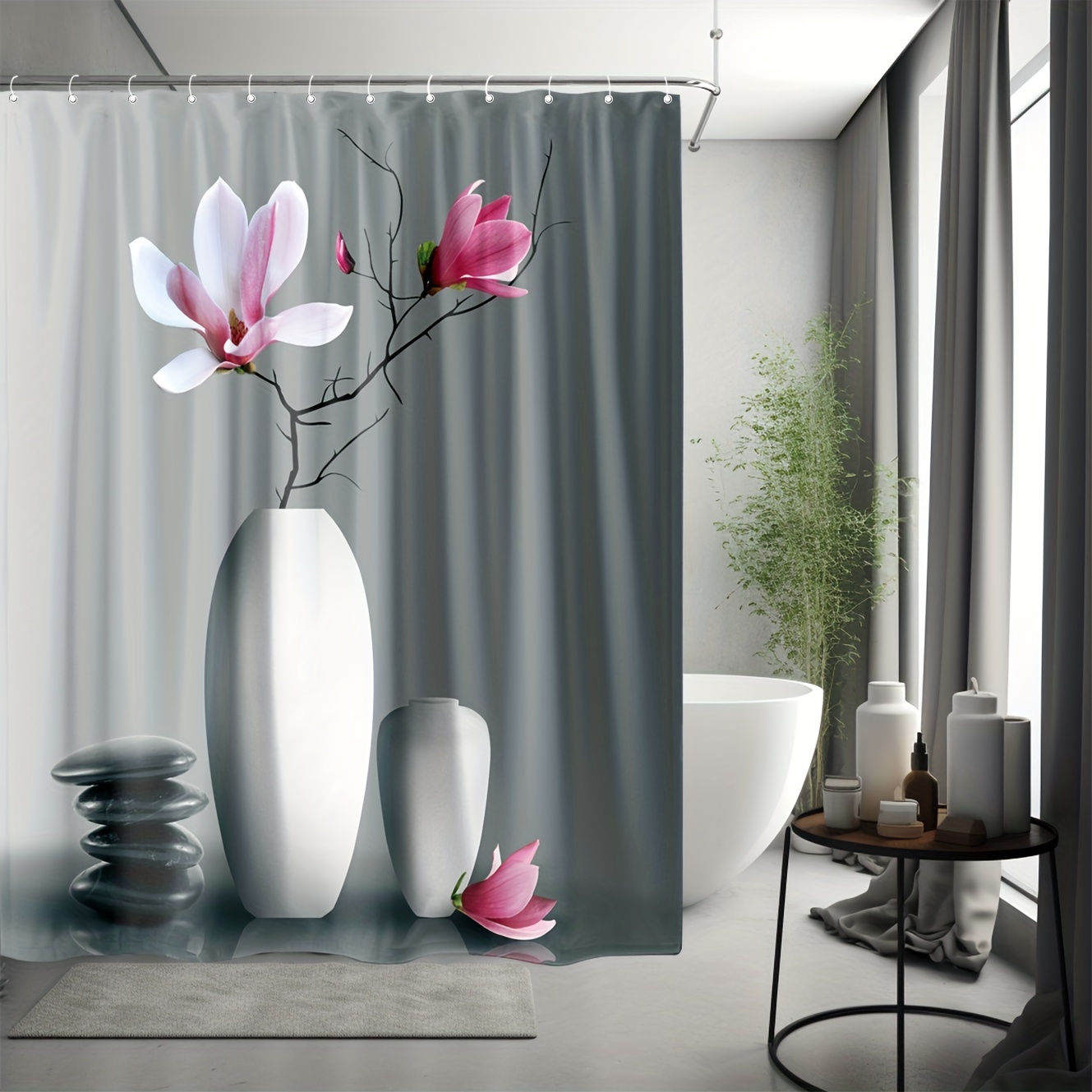 1pc Art Orchid Tenda Doccia Tessuto Lavabile Impermeabile - Temu Switzerland