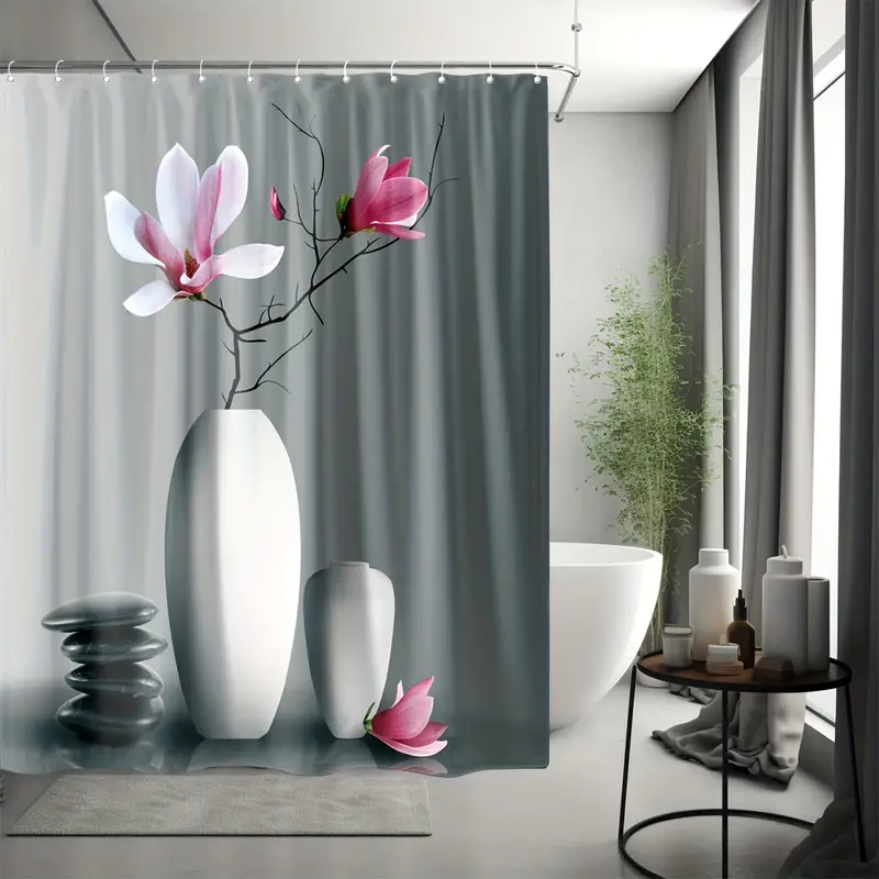 1pc Art Orchid Tenda Doccia Tessuto Lavabile Impermeabile - Temu