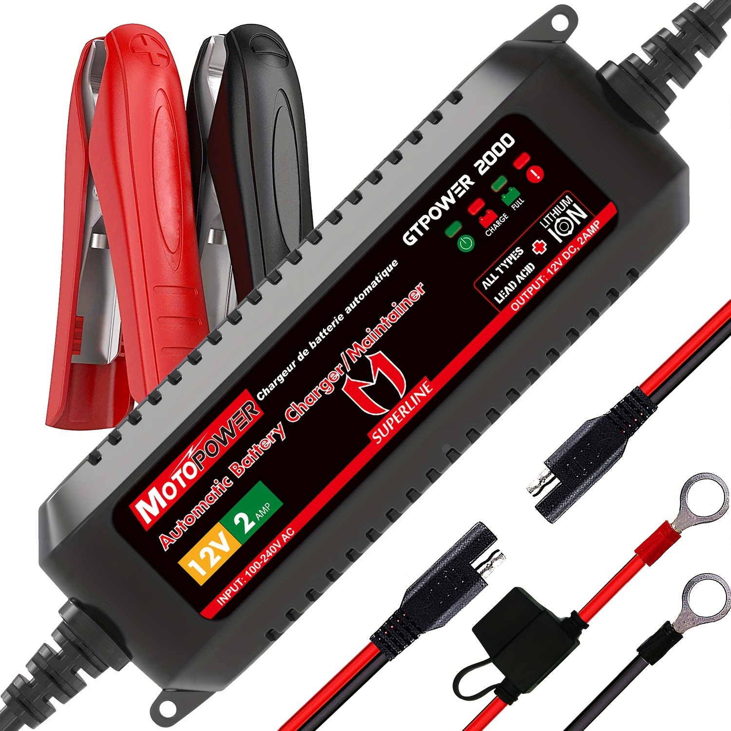 12v/20a 24v/15a Auto Battery Charger Maintainer Perfect For - Temu