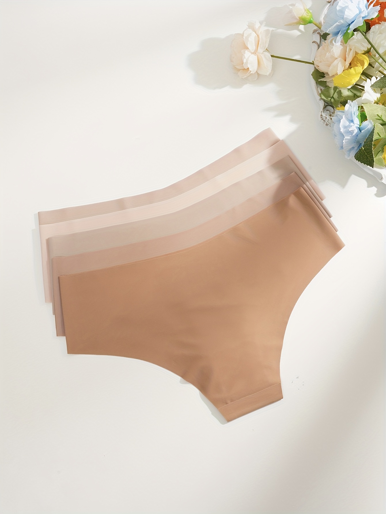 Simple Solid Hipster Panties Comfy Seamless Skin friendly - Temu