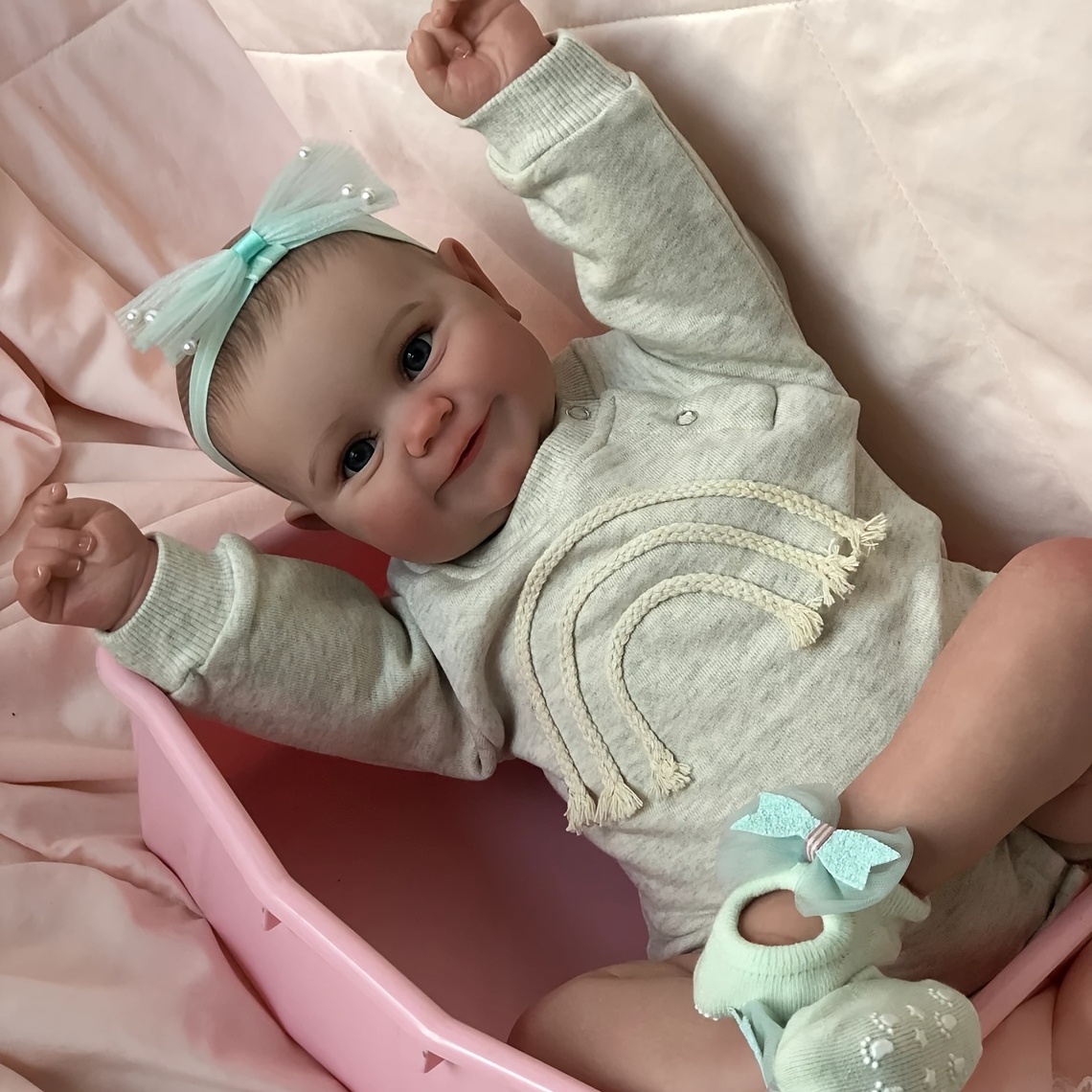 NPK 50cm/20inch Full Silicone Reborn Baby Girl Doll Maddie High Quality  Hand-made Doll 3D Paint With Visible Veins Waterproof Bath Toy