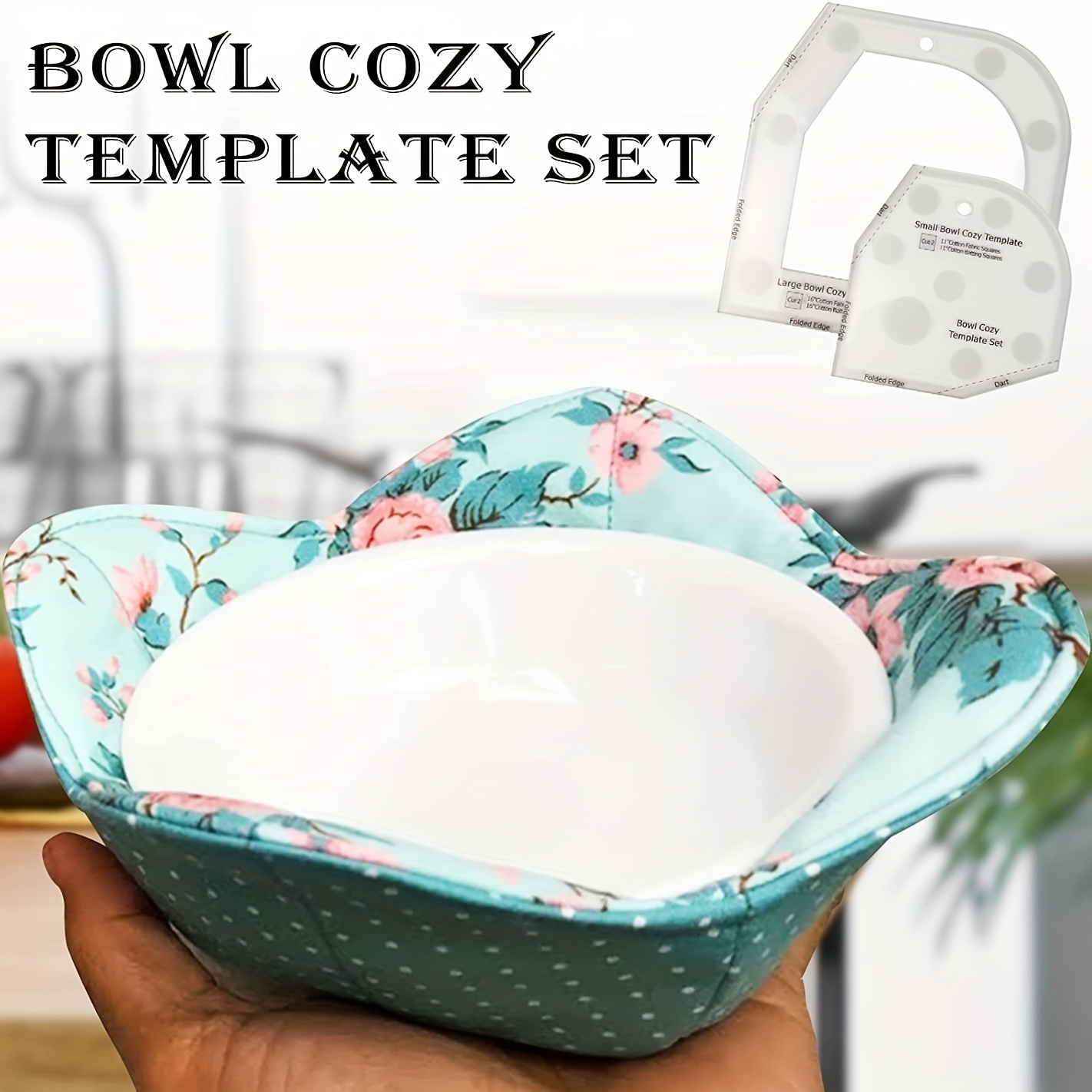 Waenerec Bowl Cozy Template 3 Sizes 12/10/8 Inch Acrylic Quilting Templates  with 3 Pieces Water Soluble Pen Bowl Cozy Pattern Template for Sewing  Clothes DIY Craft Stencil Cut on Fold Template