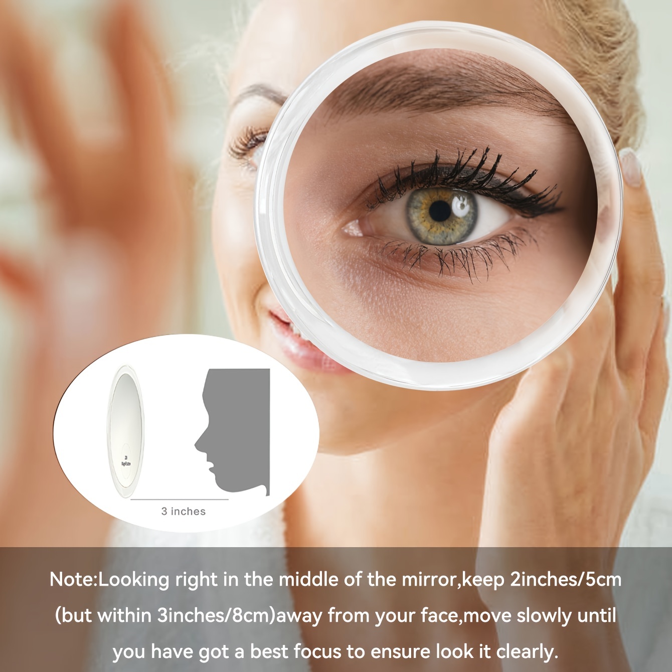  REVELÉ Espejo de aumento 12X – Uso para aplicación de maquillaje  – Pinzas – y eliminación de puntos negros / manchas – Espejo redondo con 2  ventosas para un fácil montaje : Belleza y Cuidado Personal