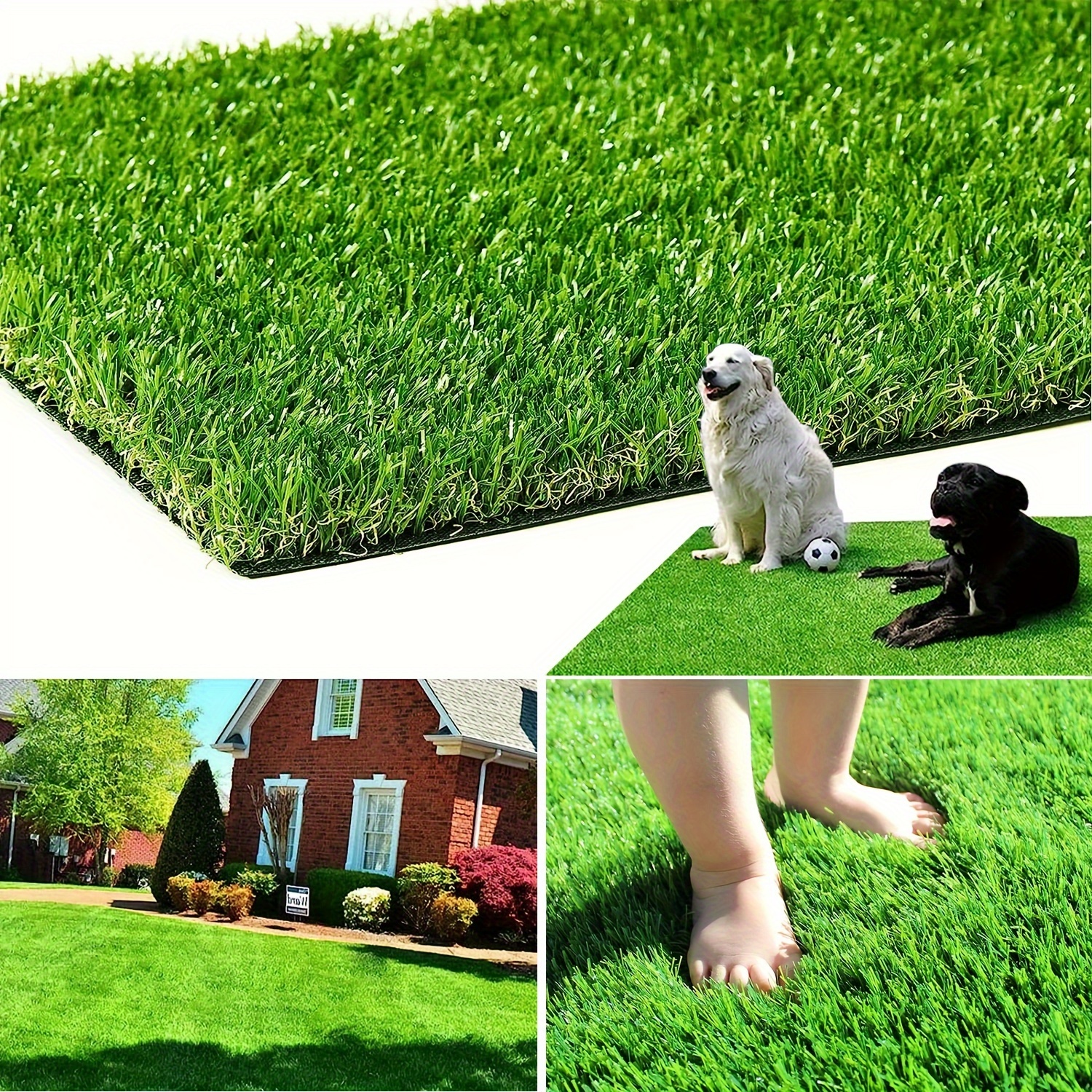 Artificial Grass Squares Mat Realistic Fake Turf Grass For - Temu