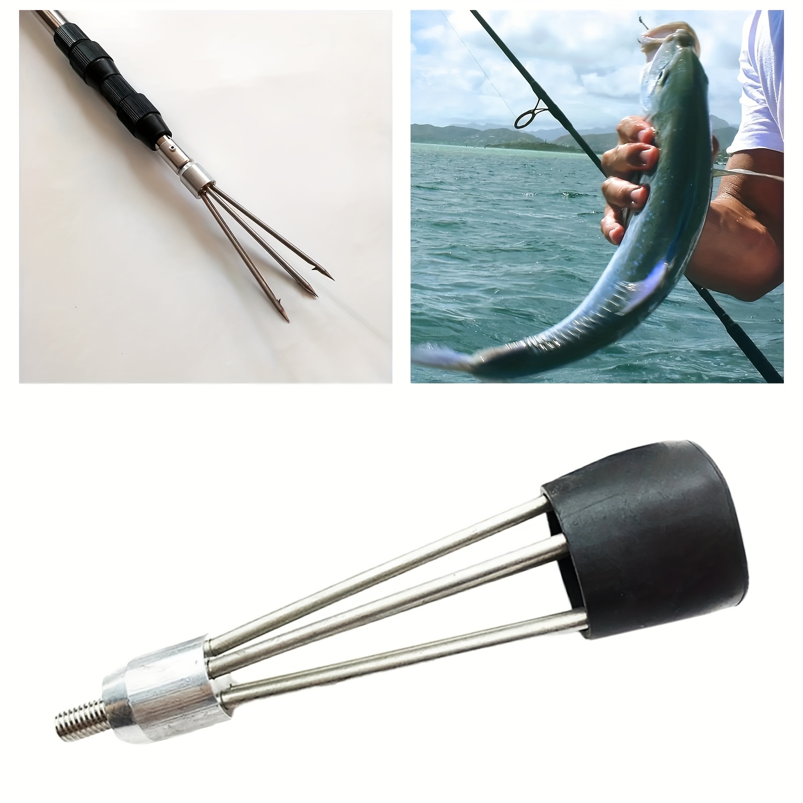 1pc Stainless Steel Spear With 5 Prongs, Fishing * With Barb, Bowfishing  Accessories