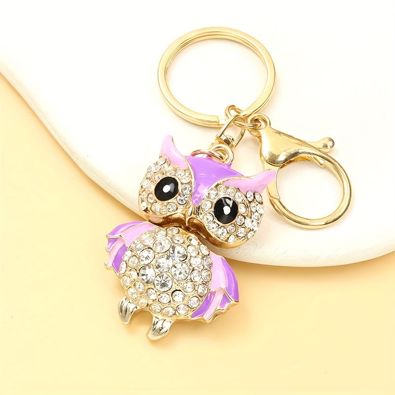 Cute Owl Decorated Small Bag Keychain Cartoon Animal Key Chain