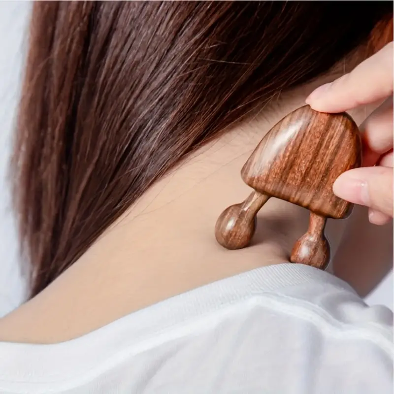 face neck back massage roller 1pc wooden head eye massager relax spa tools for relief and relaxation sandalwood 1