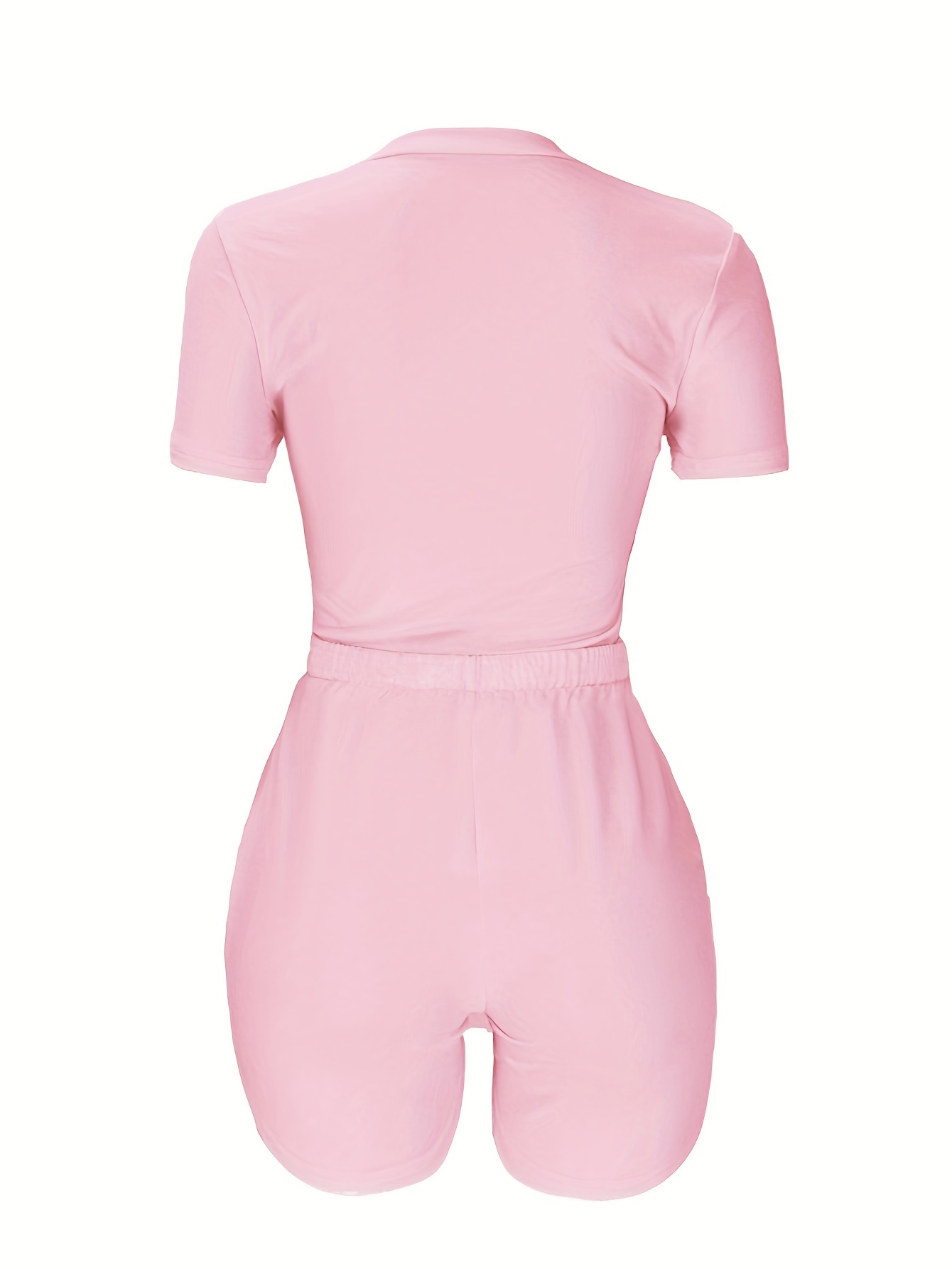 Casual Solid Two piece Set Short Sleeve T shirt Drawstring Temu