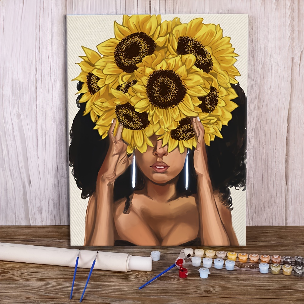 TISHIRON Paint by Numbers for Adults God Says You Are Paint by Numbers Kits  African American Oil Painting for Adults Kids Sunflowers DIY Color by  Number Painting - 16x20, Frameless 