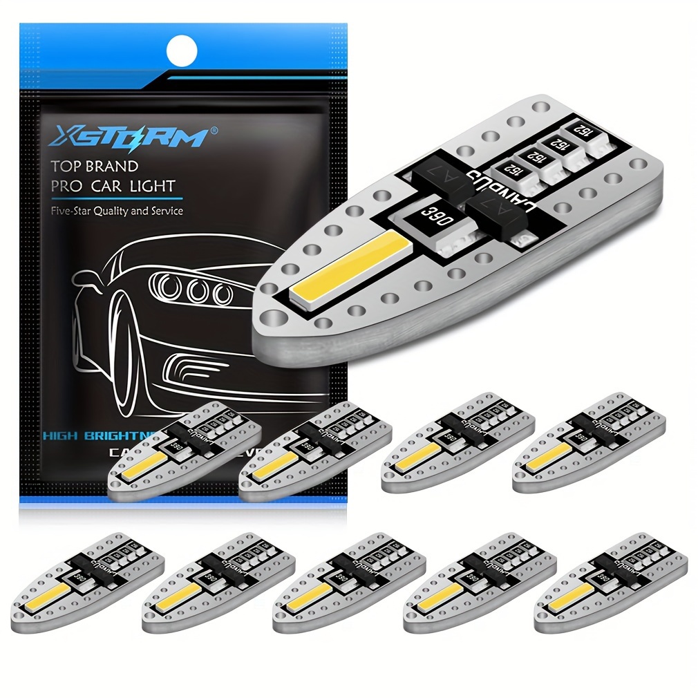 AUXITO-bombillas LED T10 para coche, luz Canbus roja y amarilla, W5W, 168,  194, LED blanca, 3030SMD, iluminación Interior, domo lateral, lámpara para  maletero