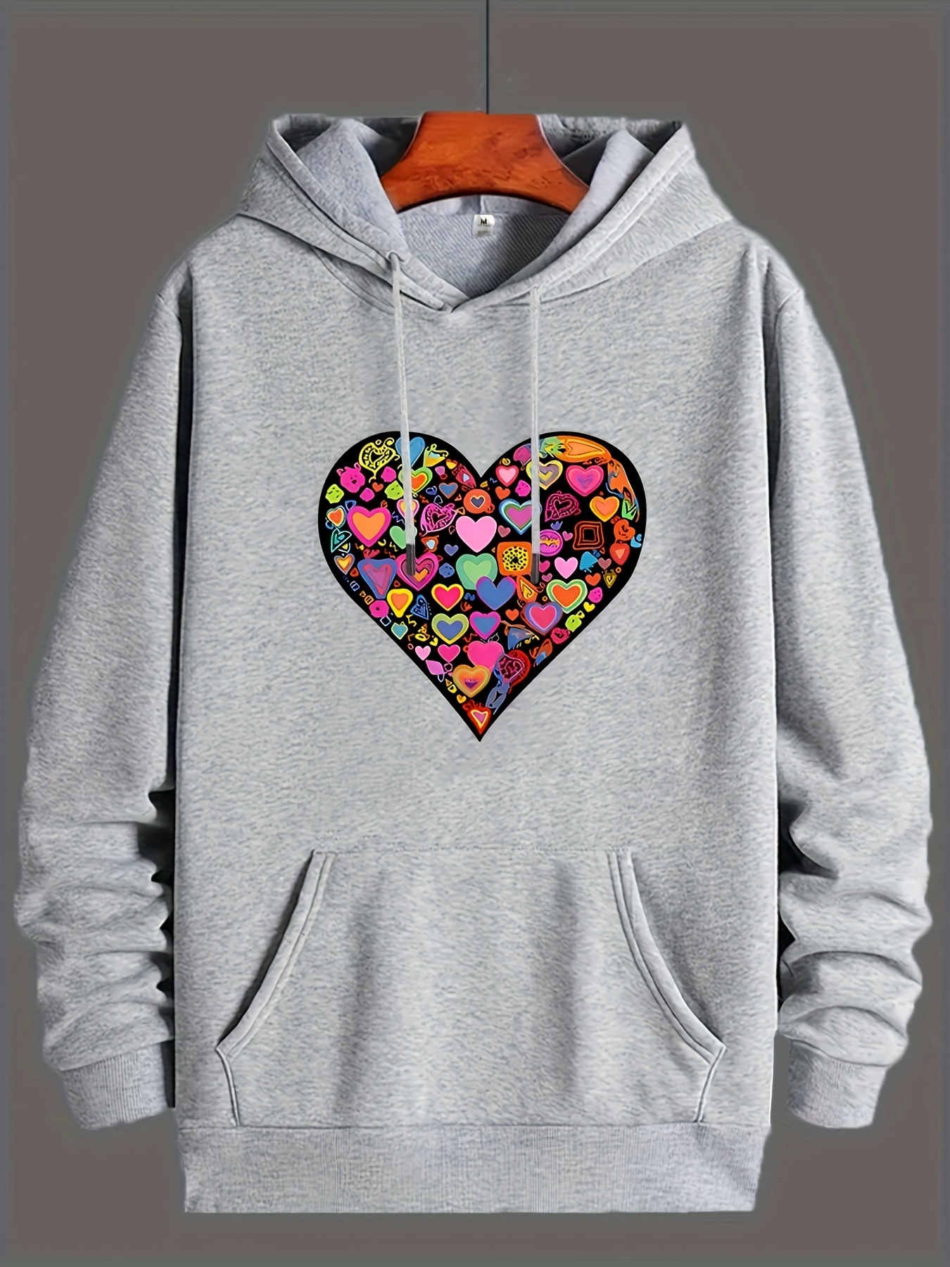 Heart Print Streetwear Hoodies Women Sweatshirt Spring Autumn Long Sleeve  Hoodie