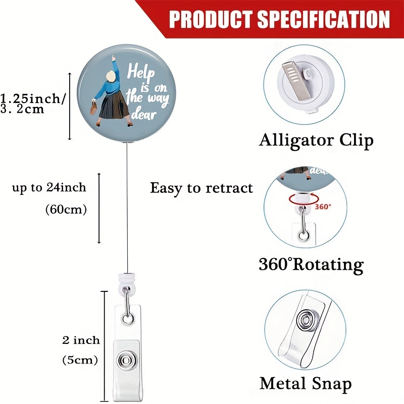 Badge Reels Retractable with Alligator Clip I Help People Feel