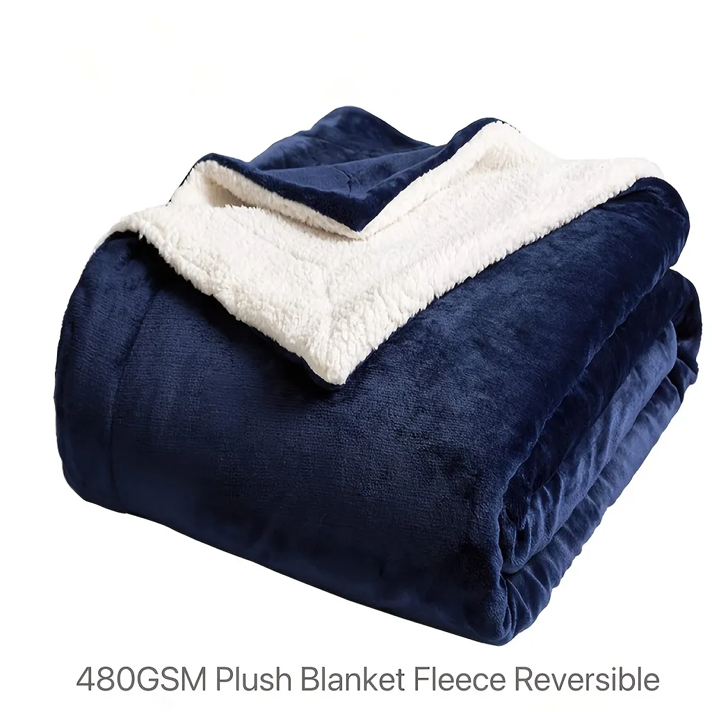 Sherpa Fleece Throw Blanket For Couch And Sofa, Soft And Fuzzy