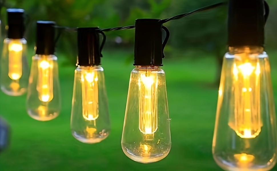 20 Led Solar String Lights Vintage Edison Bulbs Camping - Temu United Arab  Emirates