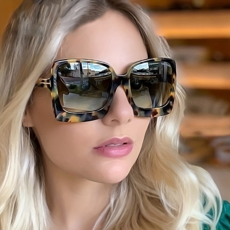 Cat Eye Oversize Rectangle Sunglasses Women Trendy Irregular - Temu