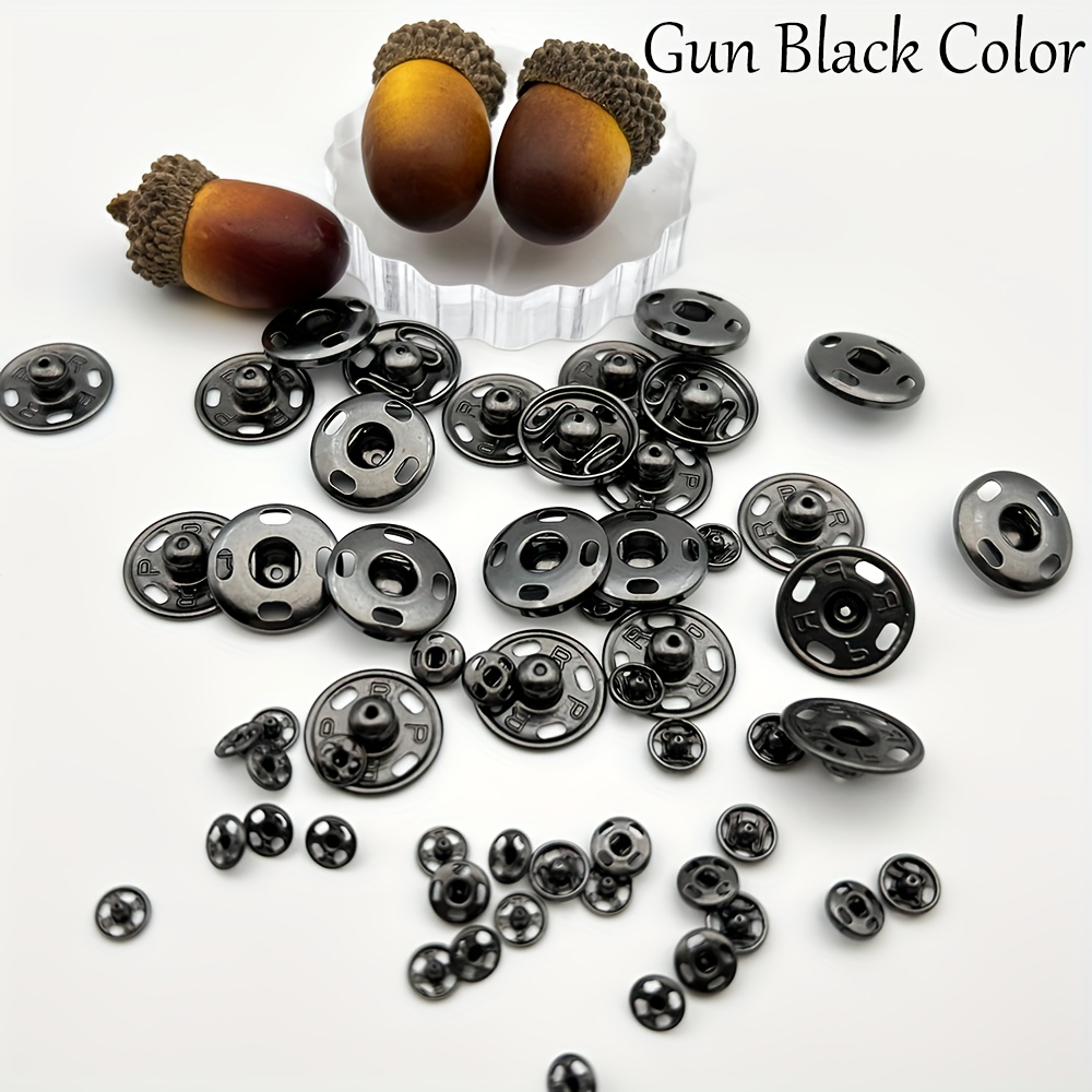 Silvery/black Small Brass Snap Fasteners Press Button Stud - Temu