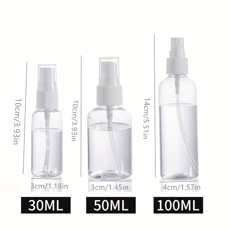 8 X Spray Bottle 100ml Transparent Atomizer Empty Fine Mist Spray Bottle  Refillable