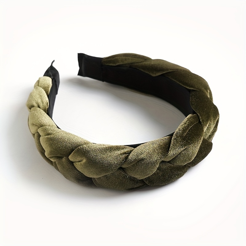 Image of European And American Braid Headband Braided Velvet Headband Autumn And Winter Elegant Braid Velvet Braid Woven Wide-brimmed Internet Celebrity European And American Temperament Headband