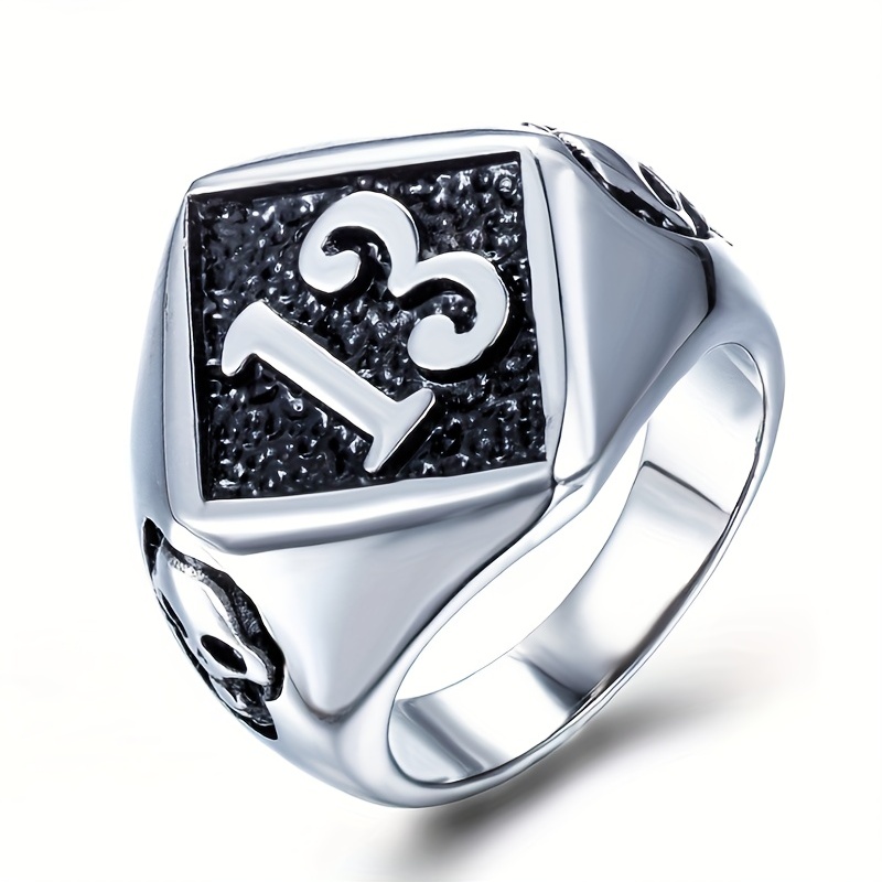 Punk Number Skull Pattern Ring Men's Funky Ring