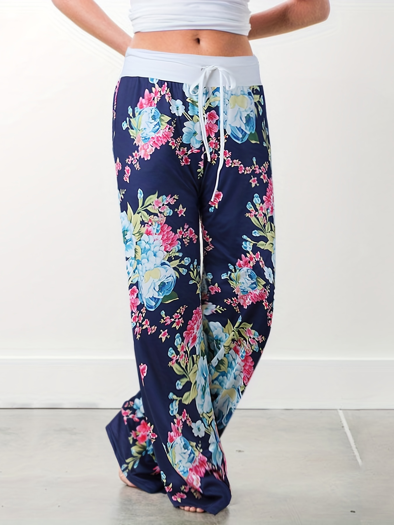 Women's Pant Women's Comfy Pajama Pants Floral Print Drawstring