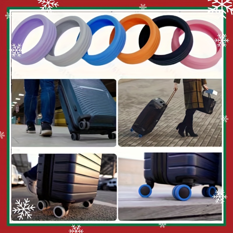 LEWSHQI 8 fundas para ruedas de equipaje, funda de silicona para maletas,  accesorios de ruedas y equipaje de mano para la mayoría de ruedas  giratorias