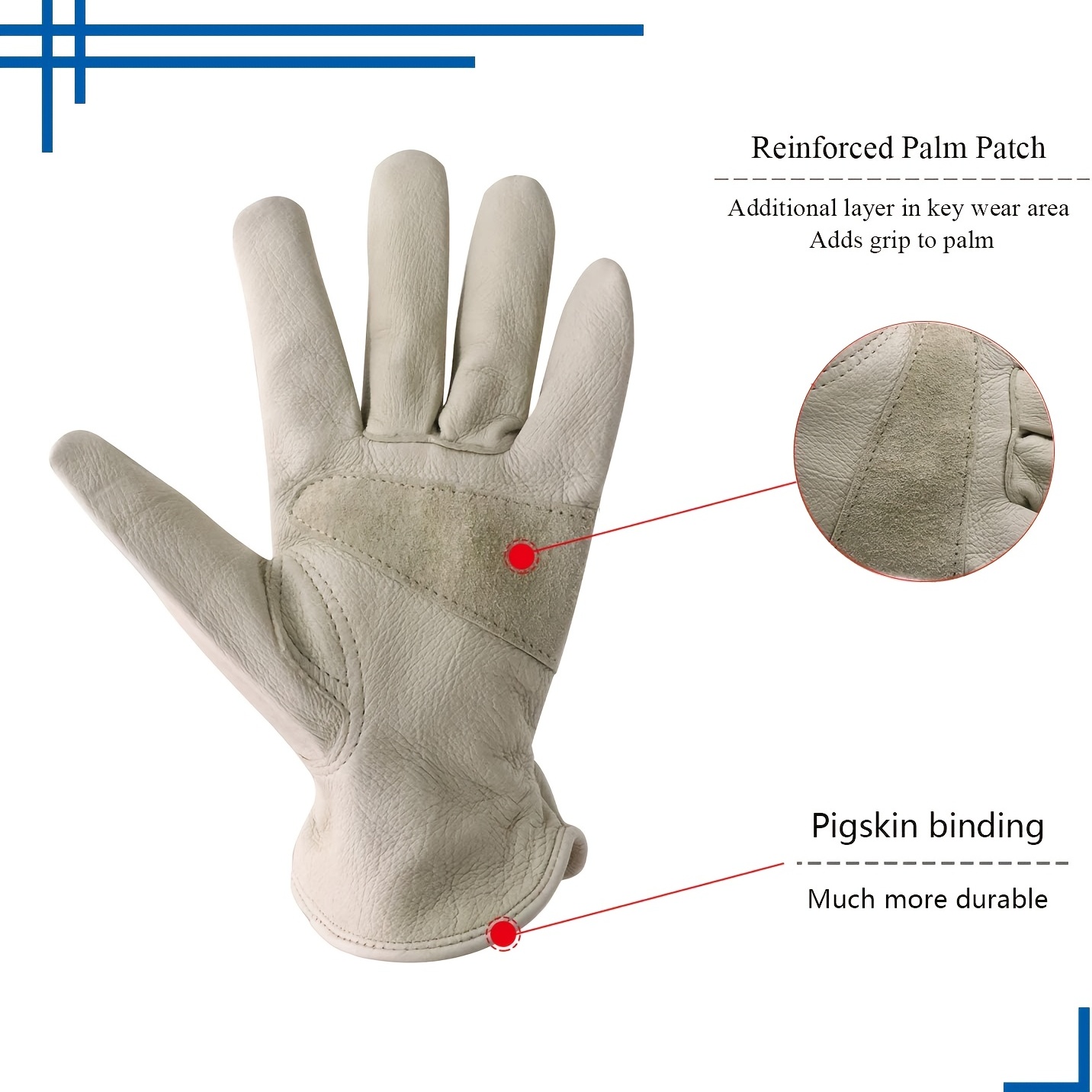 HANDLANDY Guantes de trabajo de cuero para mujer, guantes de jardín de  ajuste cómodo (talla L)