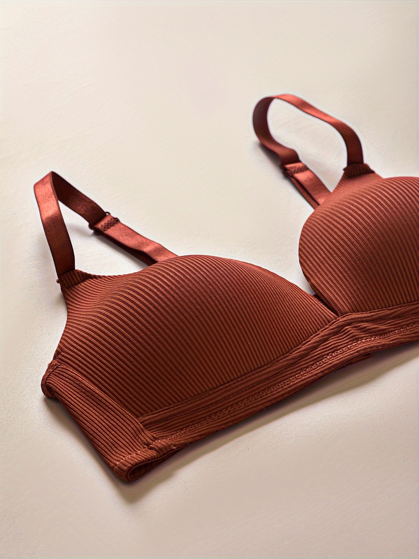 Non-wired push-up bralette - Rust red - Ladies