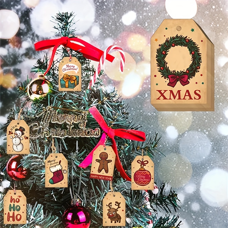 Christmas Tree Decoration Tag Christmas Cartoon Gift Box Decoration Card Accessories Small Label, Size: 6.8